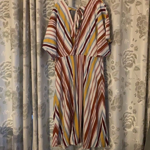 ELOQUII Midi Stripe Print Dress - Picture 2 of 4
